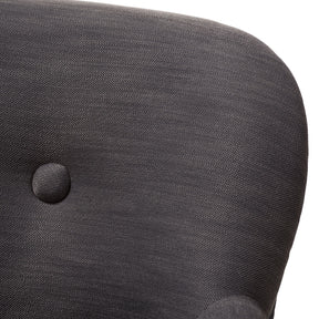 Baxton Studio Linnea Mid-Century Modern Grey Fabric Upholstered Walnut Finished Wood Lounge Chair Baxton Studio-chairs-Minimal And Modern - 5