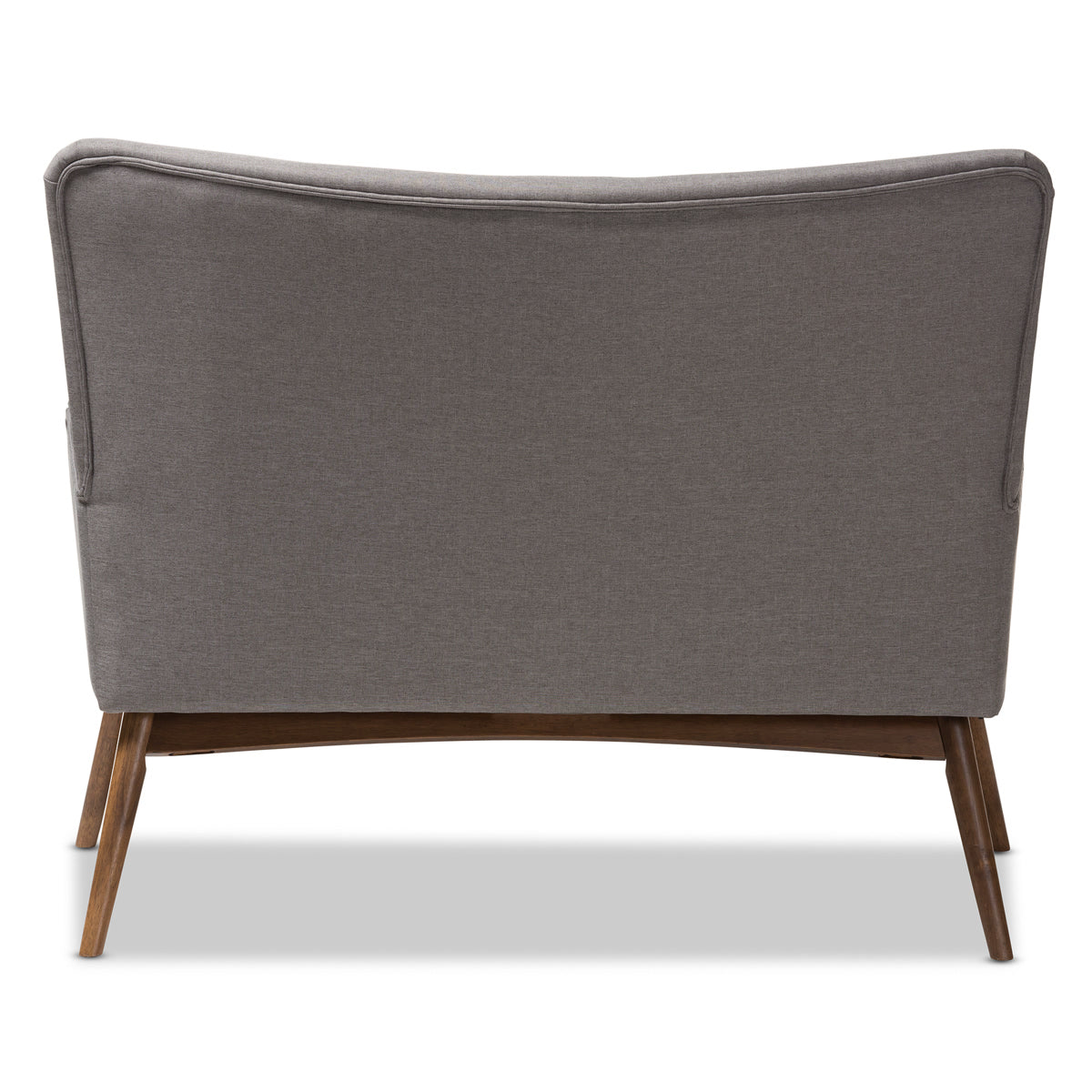 Baxton Studio Waldmann Mid-Century Modern Grey Fabric Upholstered Loveseat Baxton Studio-sofas-Minimal And Modern - 5