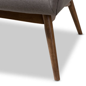 Baxton Studio Waldmann Mid-Century Modern Grey Fabric Upholstered Loveseat Baxton Studio-sofas-Minimal And Modern - 6