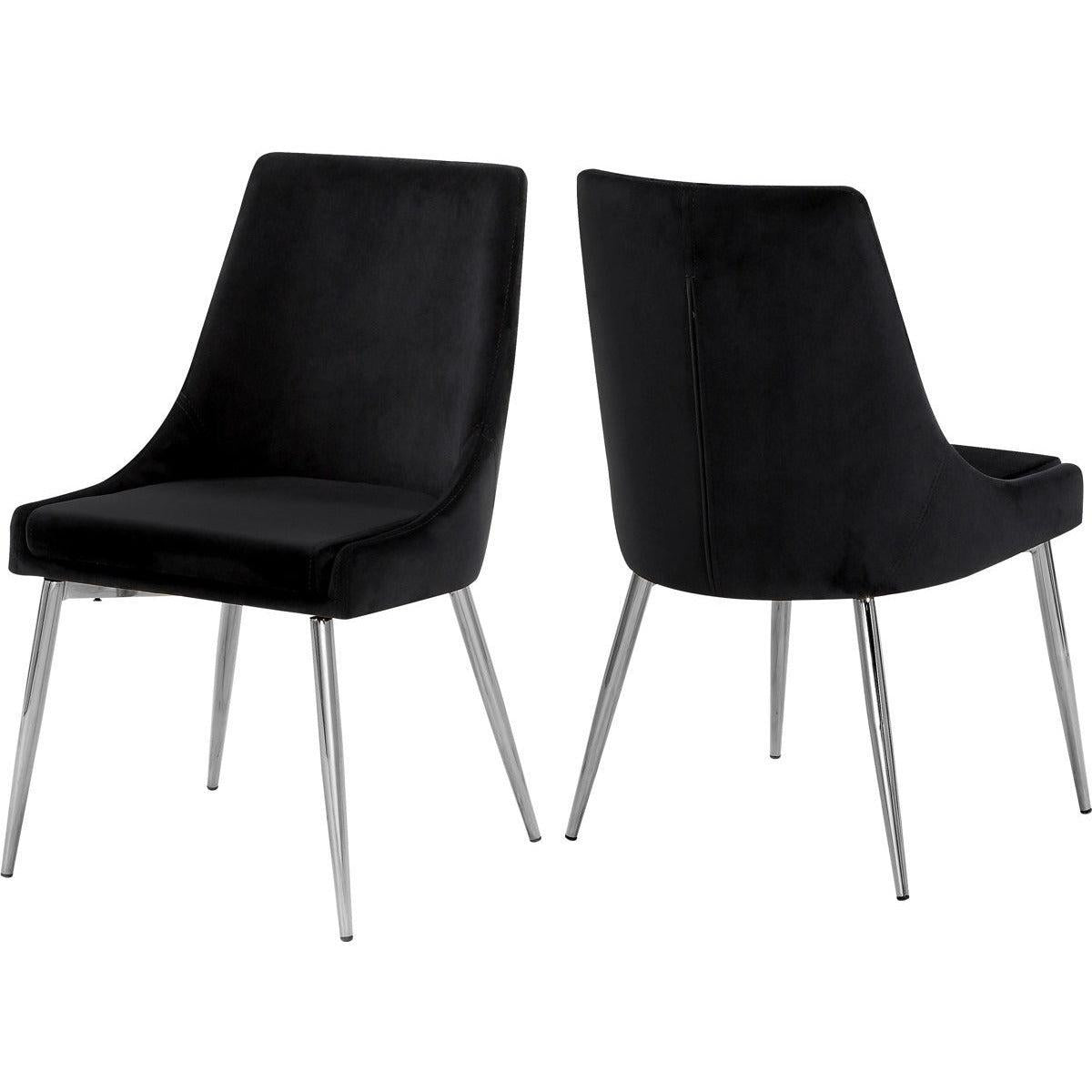 Meridian Furniture Karina Black Velvet Dining ChairMeridian Furniture - Dining Chair - Minimal And Modern - 1