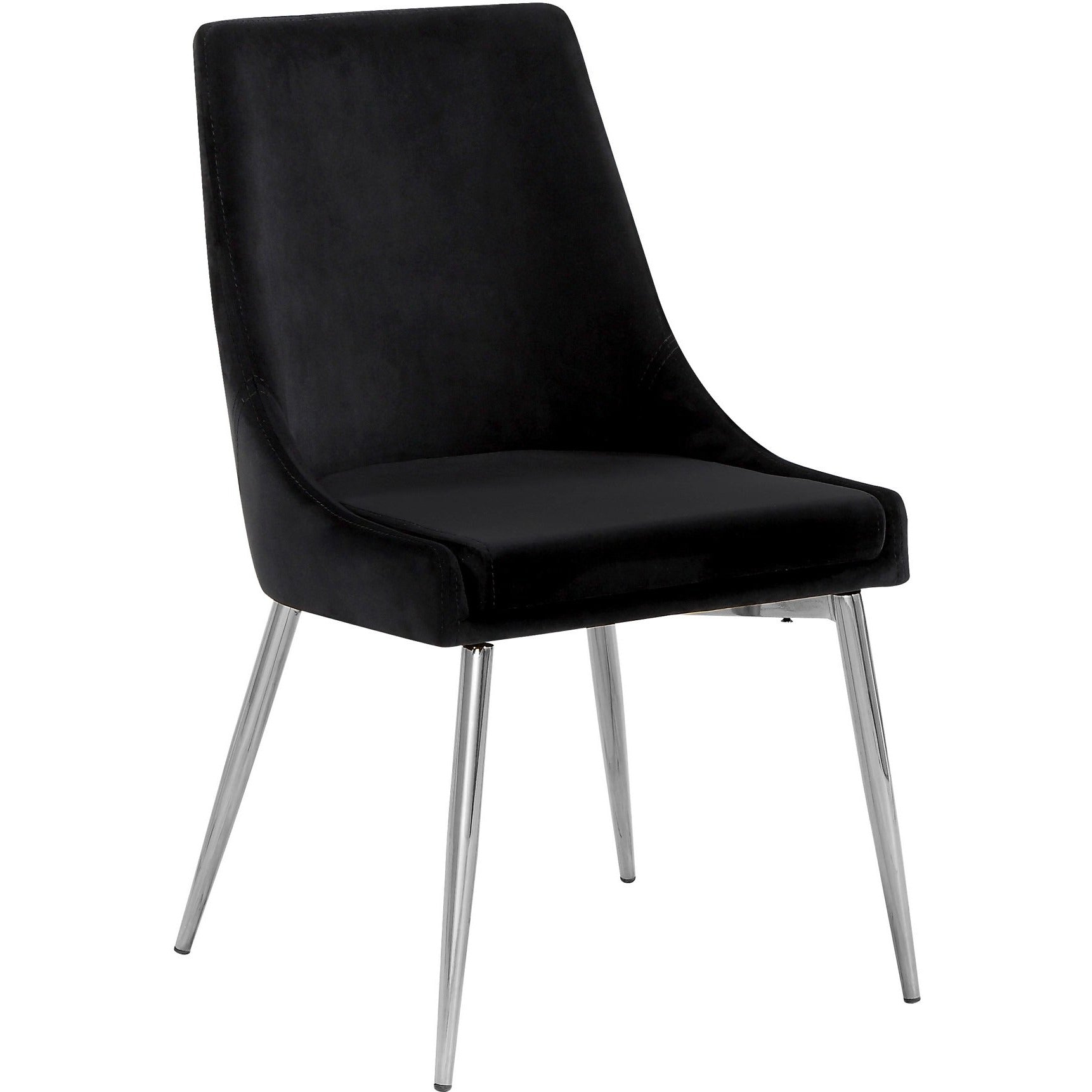 Meridian Furniture Karina Black Velvet Dining Chair-Minimal & Modern