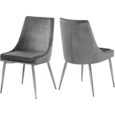 Meridian Furniture Karina Grey Velvet Dining ChairMeridian Furniture - Dining Chair - Minimal And Modern - 1