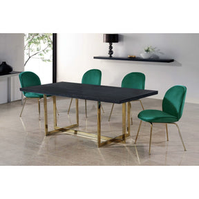 Meridian Furniture Paris Green Velvet Dining Chair-Minimal & Modern