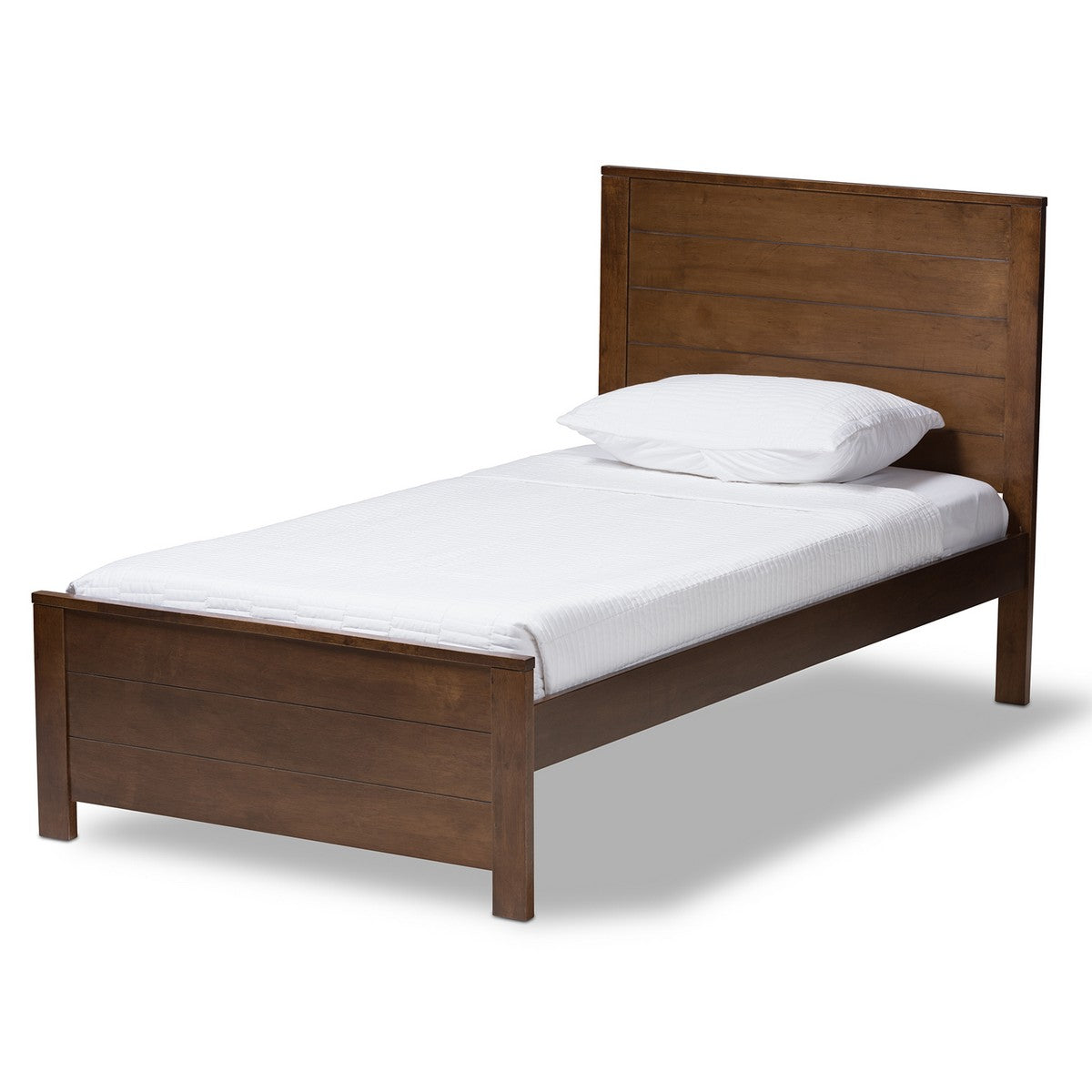 Baxton Studio Catalina Modern Classic Mission Style Brown-Finished Wood Twin Platform Bed Baxton Studio-beds-Minimal And Modern - 1