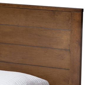 Baxton Studio Catalina Modern Classic Mission Style Brown-Finished Wood Twin Platform Bed with Trundle