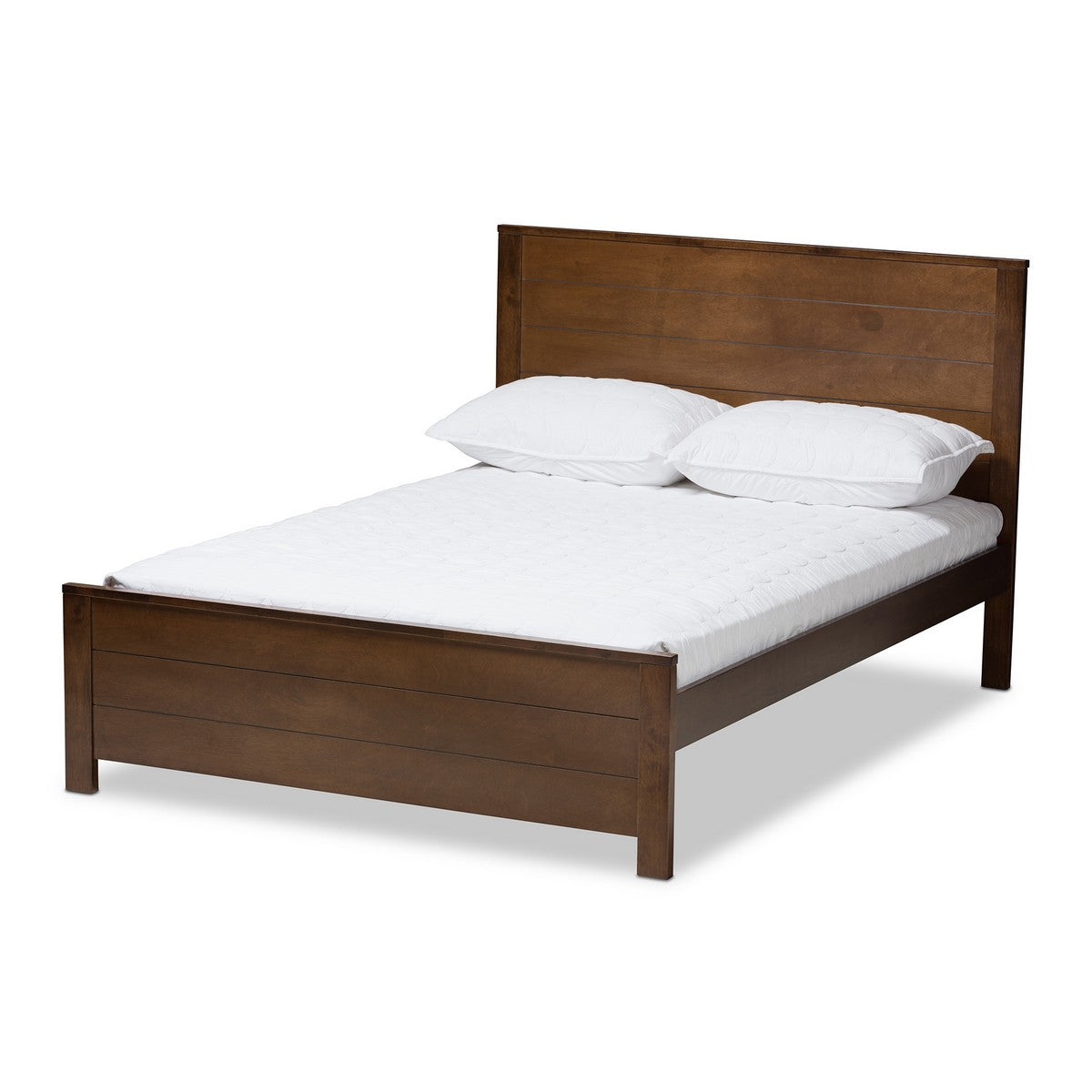 Baxton Studio Catalina Modern Classic Mission Style Brown-Finished Wood Full Platform Bed Baxton Studio-beds-Minimal And Modern - 1