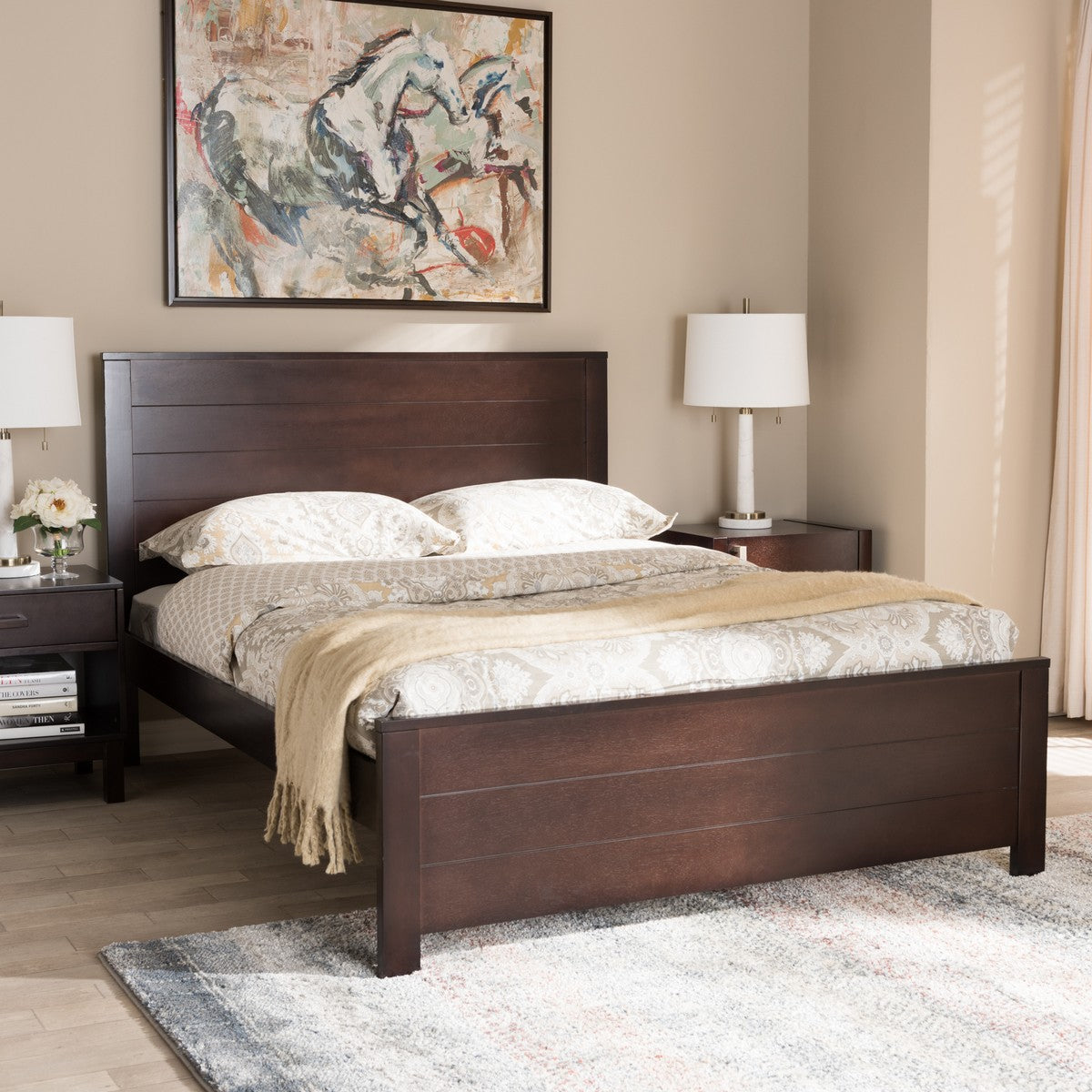 Baxton Studio Catalina Modern Classic Mission Style Dark Brown-Finished Wood Full Platform Bed