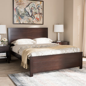 Baxton Studio Catalina Modern Classic Mission Style Dark Brown-Finished Wood Full Platform Bed
