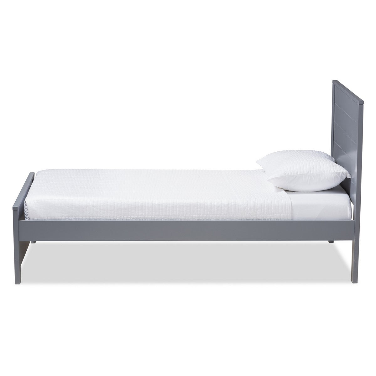 Baxton Studio Catalina Modern Classic Mission Style Grey-Finished Wood Twin Platform Bed