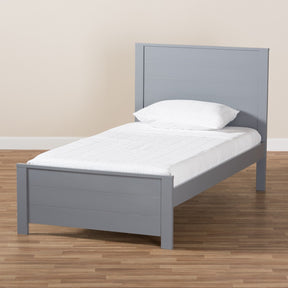 Baxton Studio Catalina Modern Classic Mission Style Grey-Finished Wood Twin Platform Bed