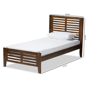 Baxton Studio Sedona Modern Classic Mission Style Brown-Finished Wood Twin Platform Bed