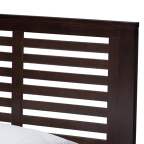 Baxton Studio Sedona Modern Classic Mission Style Dark Brown-Finished Wood Twin Platform Bed