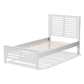 Baxton Studio Sedona Modern Classic Mission Style White-Finished Wood Twin Platform Bed