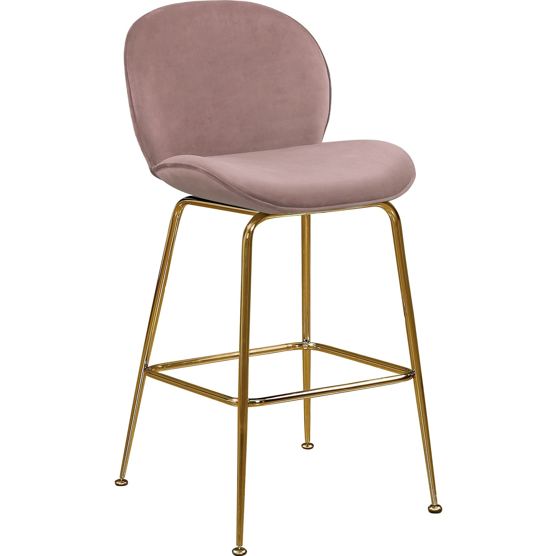 Meridian Furniture Paris Pink Velvet Stool-Minimal & Modern