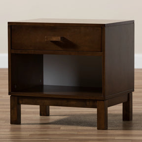 Baxton Studio Deirdre Modern and Contemporary Brown Wood 1-Drawer Nightstand Baxton Studio-nightstands-Minimal And Modern - 10