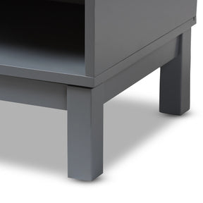 Baxton Studio Deirdre Modern and Contemporary Grey Wood 1-Drawer Nightstand Baxton Studio-nightstands-Minimal And Modern - 8