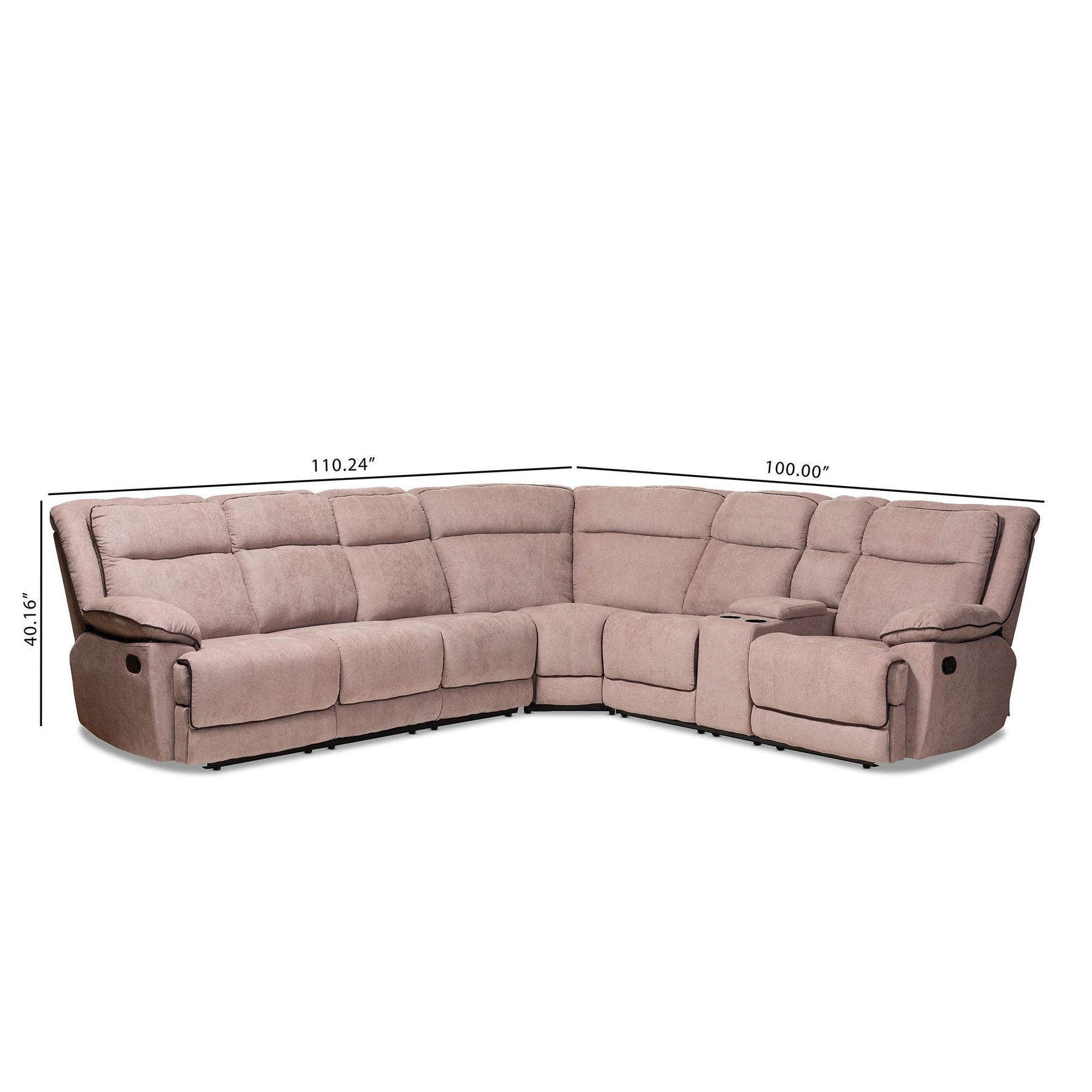 Baxton Studio Sabella Modern And Contemporary Taupe Fabric Upholstered 7-Piece Reclining Sectional - RX038A-Taupe-SF