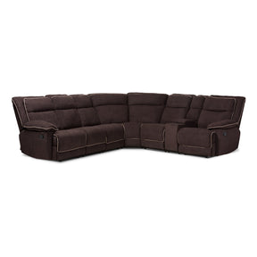 Baxton Studio Sabella Modern and Contemporary Light Brown Fabric Upholstered 7-Piece Reclining Sectional Baxton Studio-sofas-Minimal And Modern - 1
