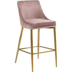 Meridian Furniture Karina Pink Velvet Stool-Minimal & Modern