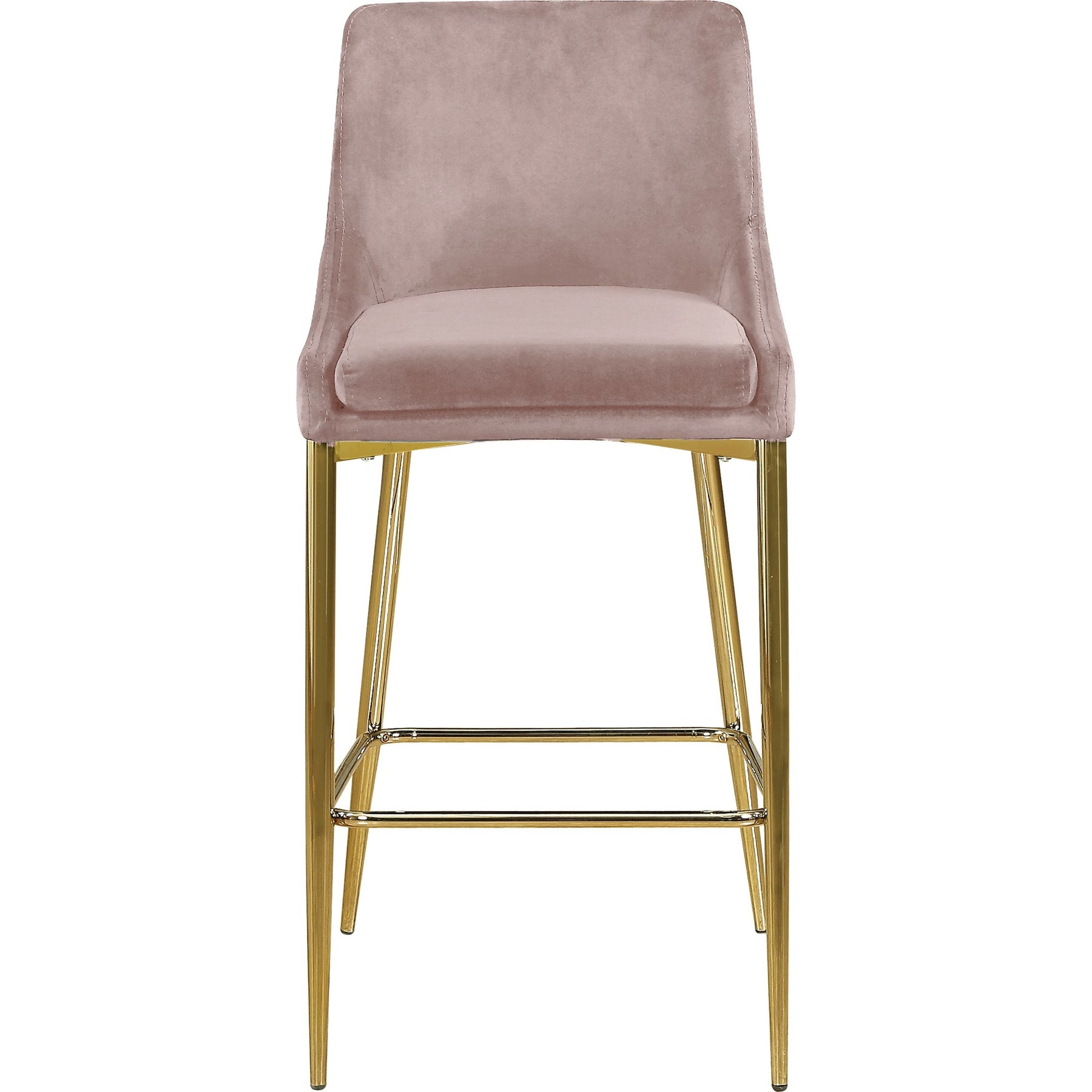 Meridian Furniture Karina Pink Velvet Stool-Minimal & Modern