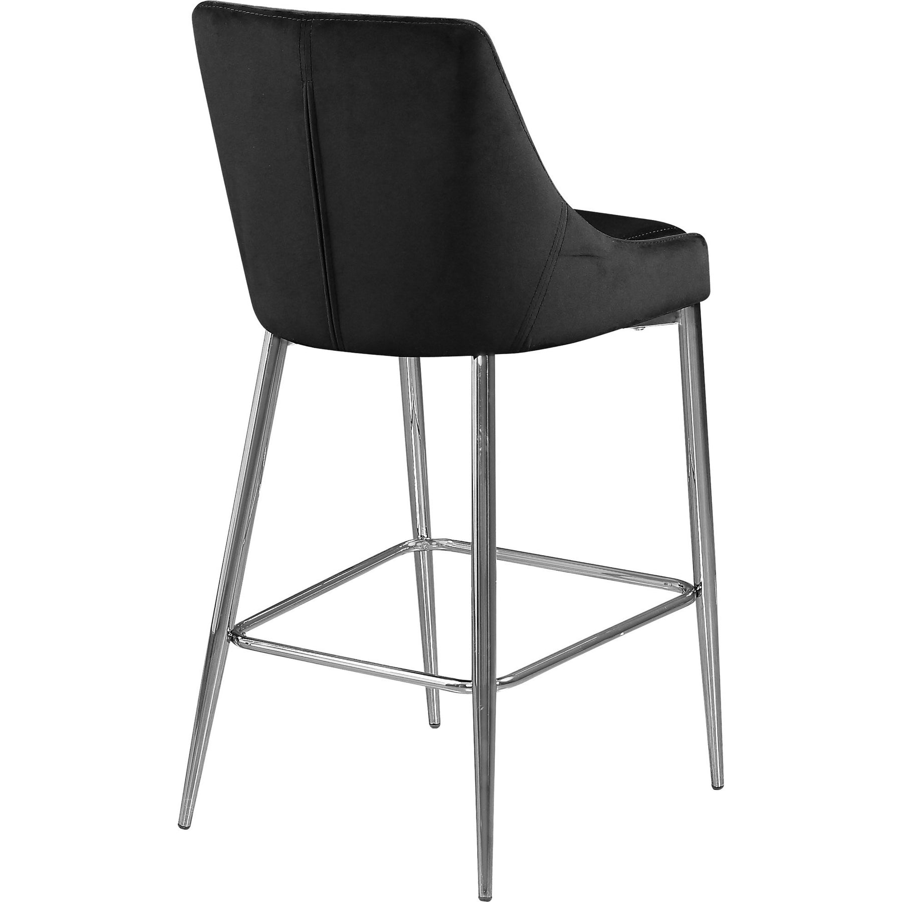 Meridian Furniture Karina Black Velvet Stool-Minimal & Modern