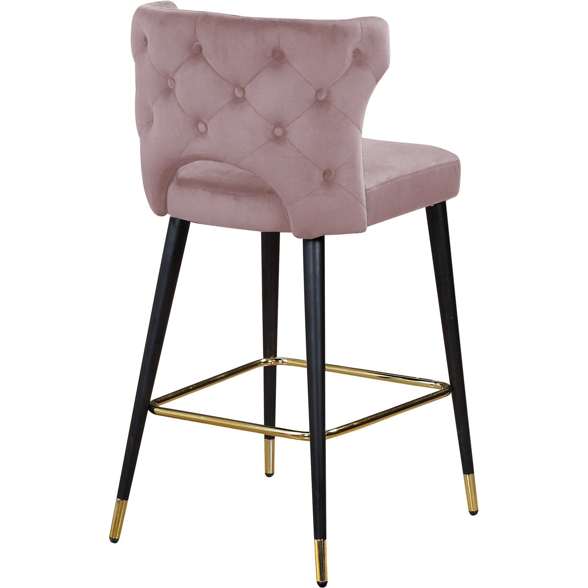 Meridian Furniture Kelly Pink Velvet Stool-Minimal & Modern