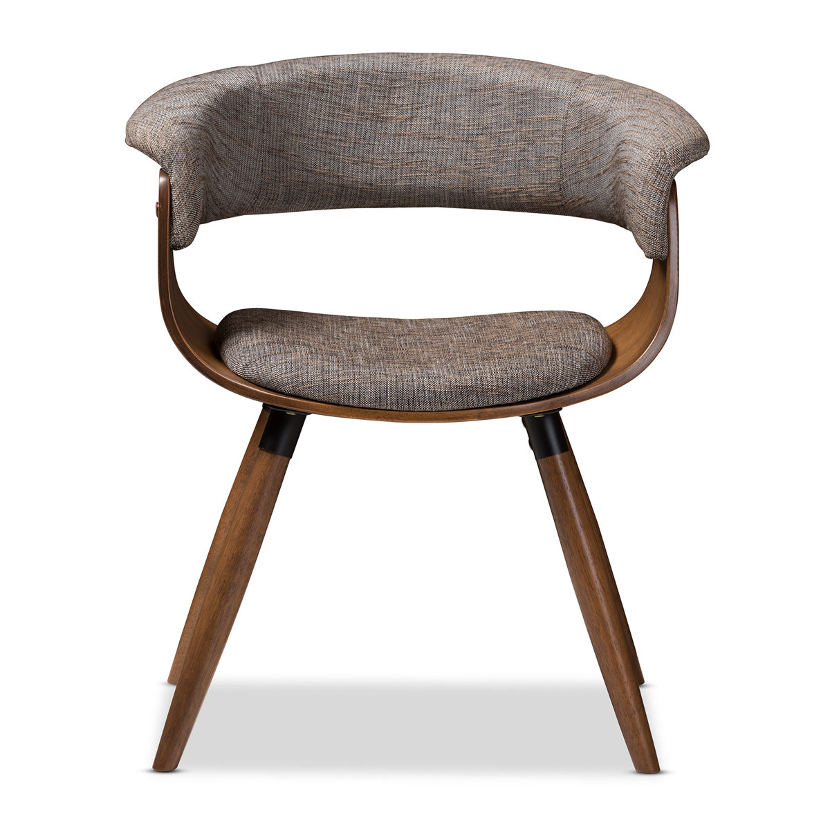 Baxton Studio Bryce Mid-Century Modern Grey Fabric Upholstered Walnut Finished Bent Wood Dining Chair Baxton Studio-dining chair-Minimal And Modern - 2