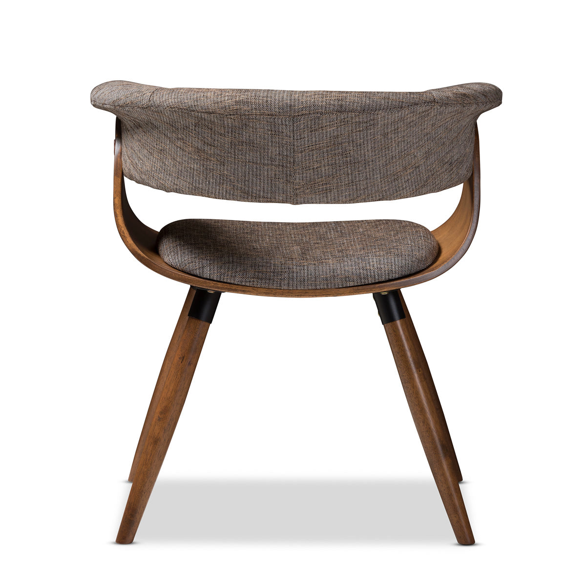 Baxton Studio Bryce Mid-Century Modern Grey Fabric Upholstered Walnut Finished Bent Wood Dining Chair Baxton Studio-dining chair-Minimal And Modern - 4