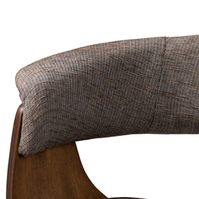 Baxton Studio Bryce Mid-Century Modern Grey Fabric Upholstered Walnut Finished Bent Wood Dining Chair Baxton Studio-dining chair-Minimal And Modern - 5