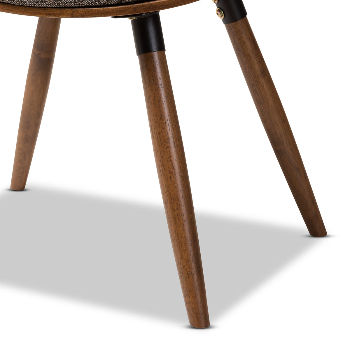 Baxton Studio Bryce Mid-Century Modern Grey Fabric Upholstered Walnut Finished Bent Wood Dining Chair Baxton Studio-dining chair-Minimal And Modern - 6