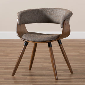 Baxton Studio Bryce Mid-Century Modern Grey Fabric Upholstered Walnut Finished Bent Wood Dining Chair Baxton Studio-dining chair-Minimal And Modern - 8