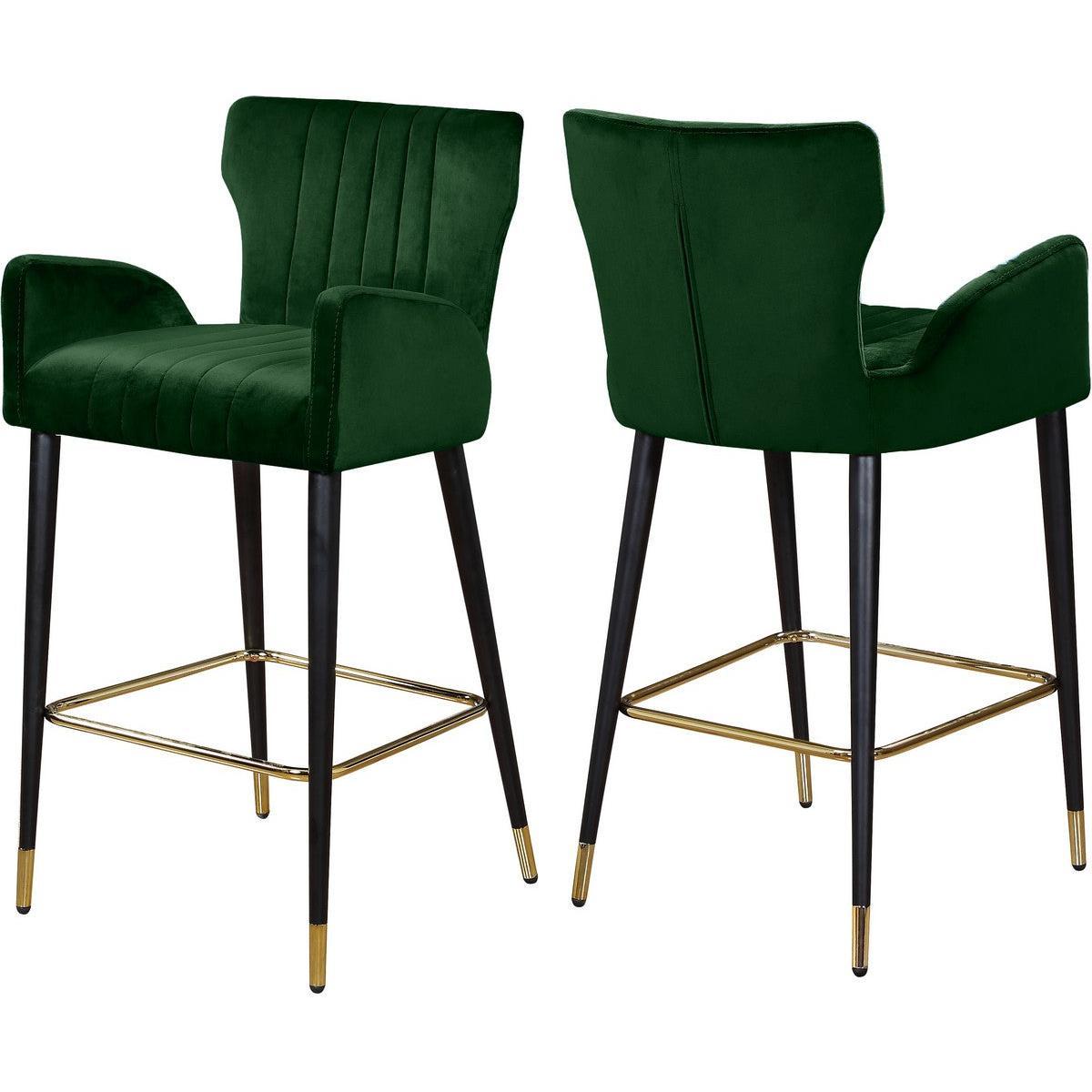 Meridian Furniture Luxe Green Velvet StoolMeridian Furniture - Stool - Minimal And Modern - 1