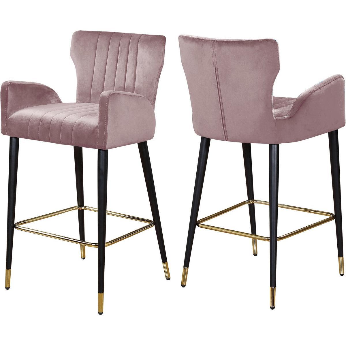 Meridian Furniture Luxe Pink Velvet StoolMeridian Furniture - Stool - Minimal And Modern - 1