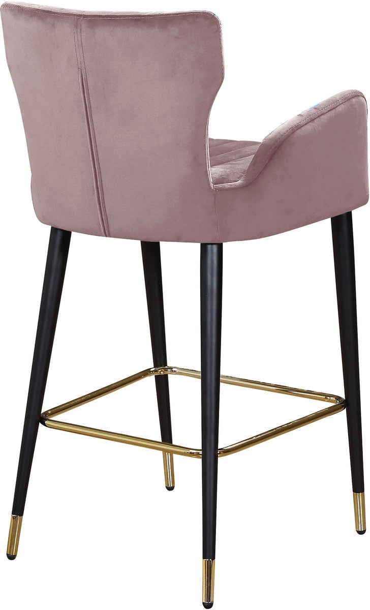 Meridian Furniture Luxe Pink Velvet Stool - Set of 2