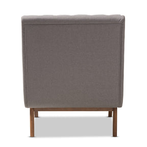 Baxton Studio Annetha Mid-Century Modern Grey Fabric Upholstered Walnut Finished Wood Lounge Chair Baxton Studio-chairs-Minimal And Modern - 4