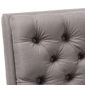 Baxton Studio Annetha Mid-Century Modern Grey Fabric Upholstered Walnut Finished Wood Lounge Chair Baxton Studio-chairs-Minimal And Modern - 5