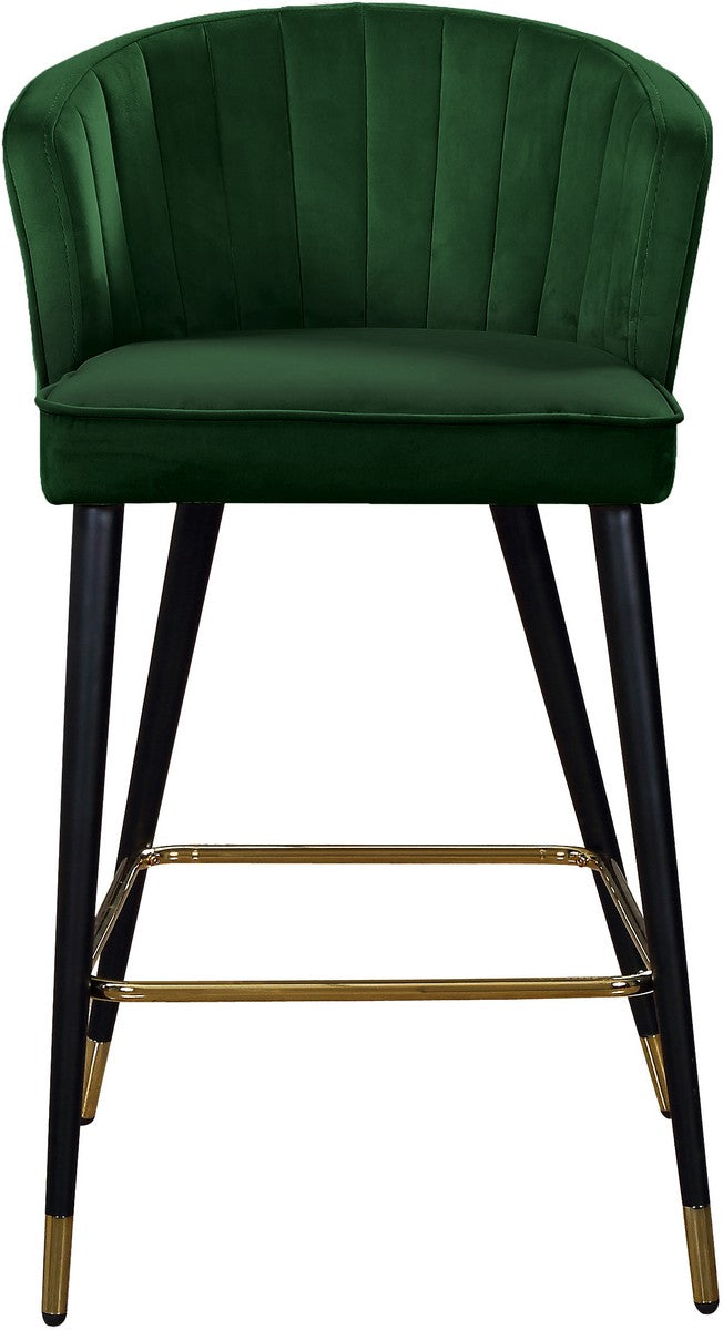Meridian Furniture Cassie Green Velvet Stool - Set of 2