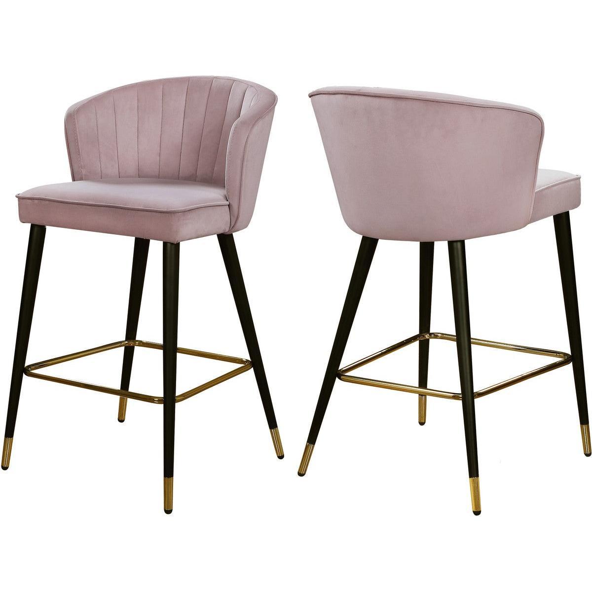 Meridian Furniture Cassie Pink Velvet StoolMeridian Furniture - Stool - Minimal And Modern - 1