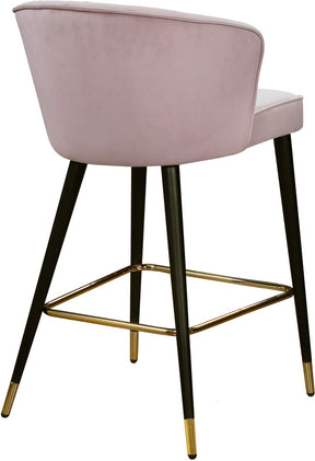Meridian Furniture Cassie Pink Velvet Stool - Set of 2
