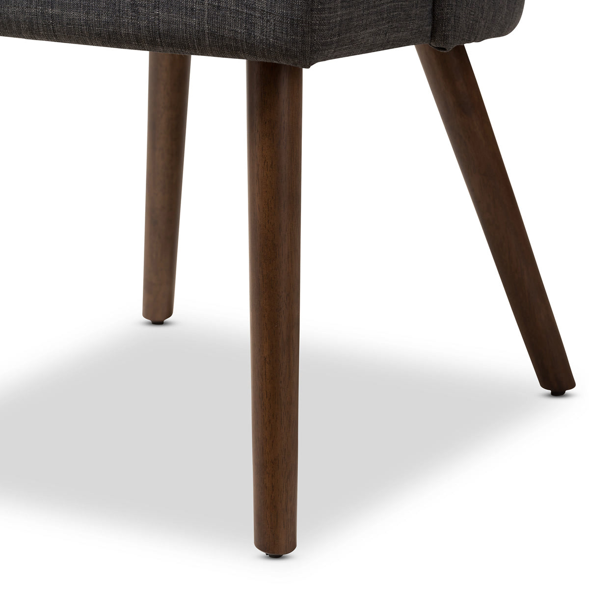 Baxton Studio Cody Mid-Century Modern Dark Grey Fabric Upholstered Walnut Finished Wood Dining Chair (Set of 2) Baxton Studio-dining chair-Minimal And Modern - 5