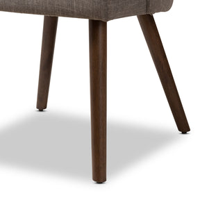 Baxton Studio Cody Mid-Century Modern Light Grey Fabric Upholstered Walnut Finished Wood Dining Chair (Set of 2) Baxton Studio-dining chair-Minimal And Modern - 5