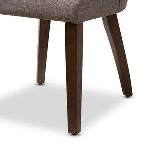 Baxton Studio Wesley Mid-Century Modern Light Grey Fabric Upholstered Walnut Finished Wood Dining Chair (Set of 2) Baxton Studio-dining chair-Minimal And Modern - 5