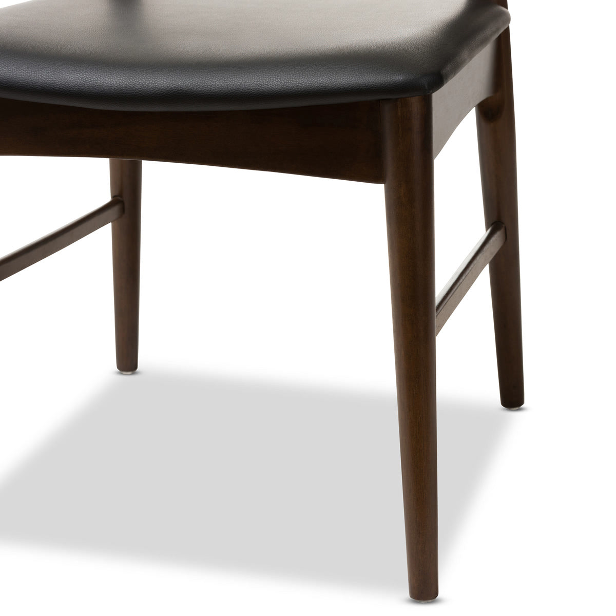 Baxton Studio Winton Mid-Century Modern Walnut Wood Dining Chair (Set of 2) Baxton Studio-dining chair-Minimal And Modern - 5