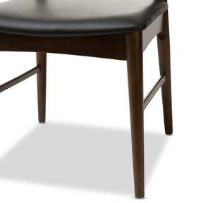 Baxton Studio Winton Mid-Century Modern Walnut Wood Dining Chair (Set of 2) Baxton Studio-dining chair-Minimal And Modern - 5