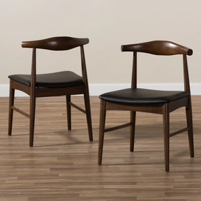 Baxton Studio Winton Mid-Century Modern Walnut Wood Dining Chair (Set of 2) Baxton Studio-dining chair-Minimal And Modern - 7