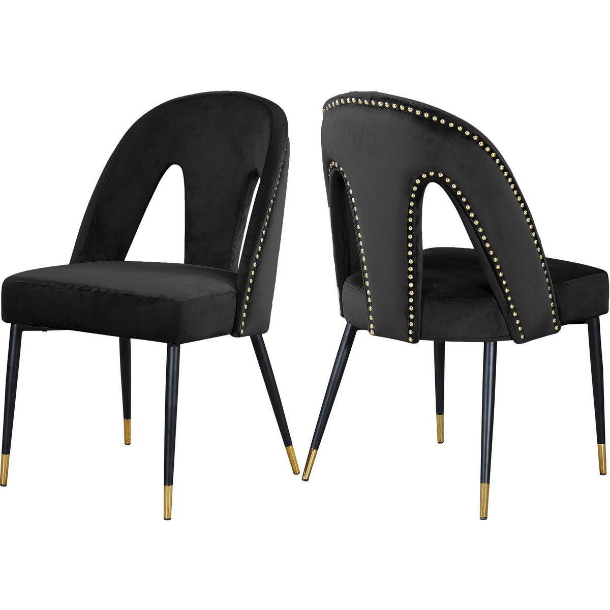 Meridian Furniture Akoya Black Velvet Dining ChairMeridian Furniture - Dining Chair - Minimal And Modern - 1