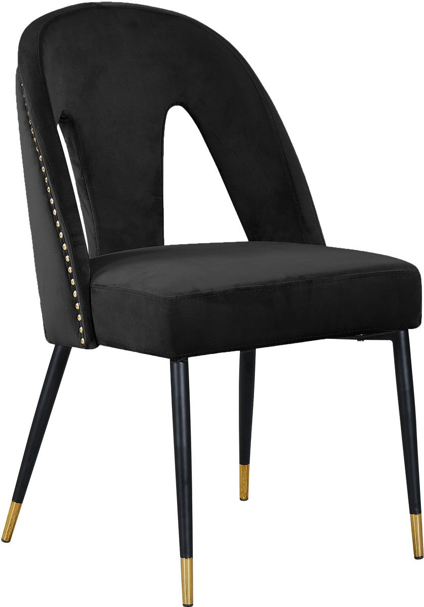 Meridian Furniture Akoya Black Velvet Dining Chair - Set of 2