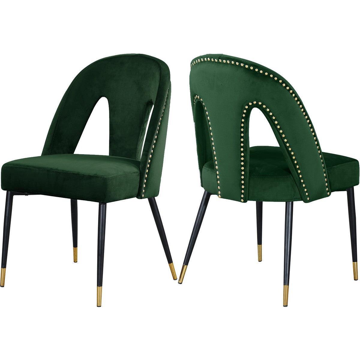 Meridian Furniture Akoya Green Velvet Dining ChairMeridian Furniture - Dining Chair - Minimal And Modern - 1