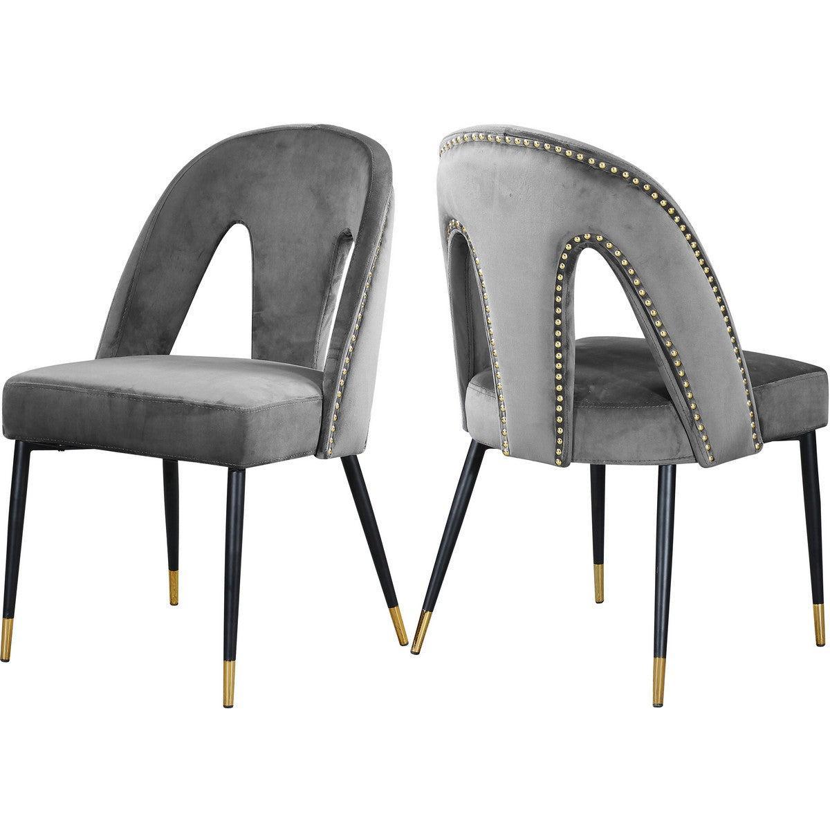 Meridian Furniture Akoya Grey Velvet Dining ChairMeridian Furniture - Dining Chair - Minimal And Modern - 1