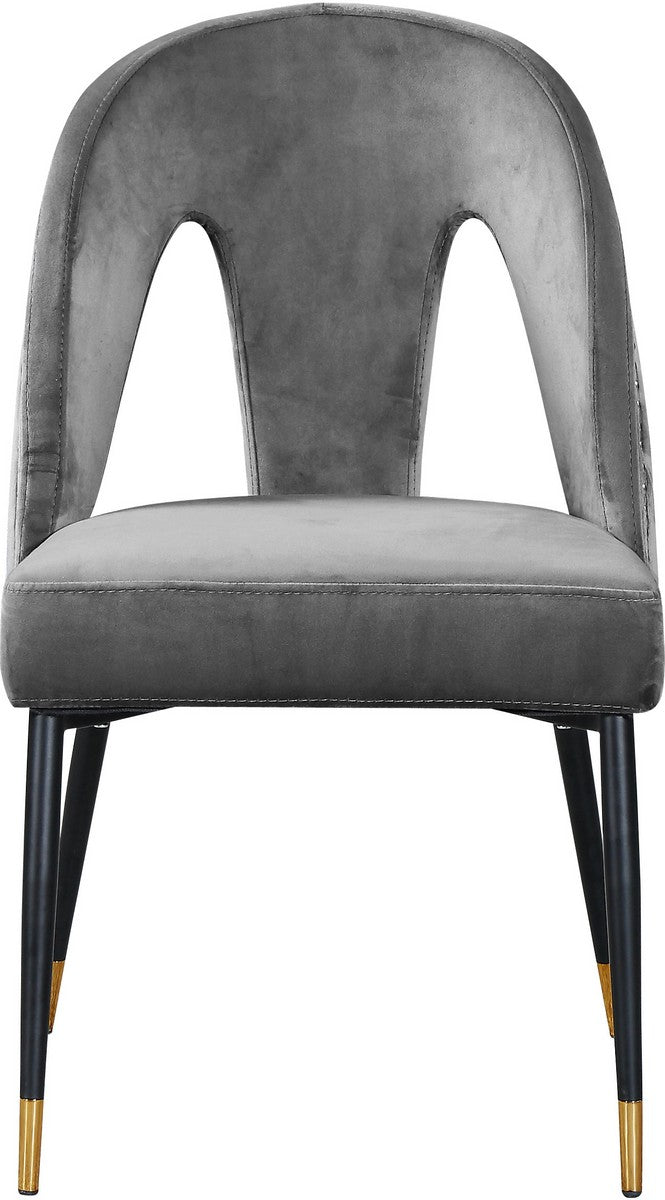 Meridian Furniture Akoya Grey Velvet Dining Chair - Set of 2